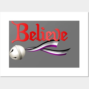 Believe Asexual Pride Jingle Bell Posters and Art